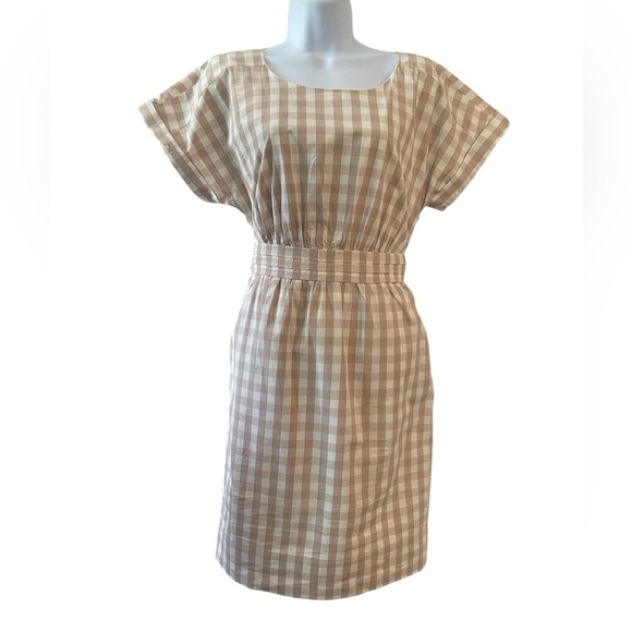HD in Paris Anthropologie Ribboned Poplin Sheath Gingham Dress Size 2 - Picture 2 of 7